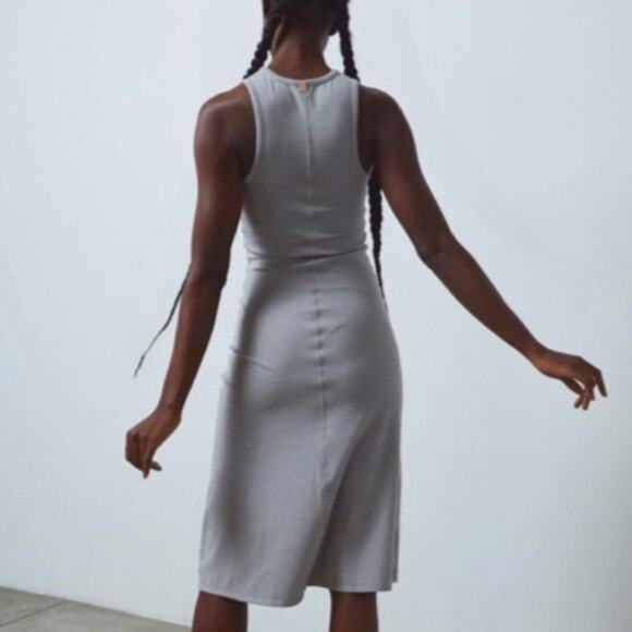 Lunya Ambient Grey Restore Fitted Midi Dress XL - Picture 2 of 9